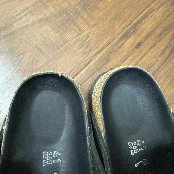 Birkenstock Arizona Big Buckle Sandal Womens US 10 41 Black Silver Oiled Leather - Picture 9 of 10